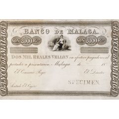 2000 Reales de Vellón Banco de Málaga