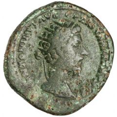 Dupondius - Marcus Aurelius IMP VIII COS III FELICITATI AVG P P S C, Neptune