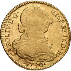 4 Escudos - Carlos IV bust of Carlos III, CAROL IV