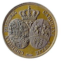 France 2 Francs 1822 Cu-Strike Paris Mint Visit Denmark and Schleswig-Holstein Prince and Princesse