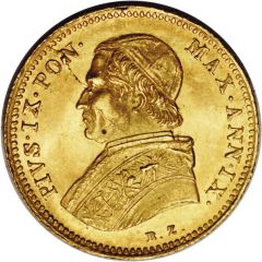 1 Scudo d`Oro - Pio IX Smaller diameter