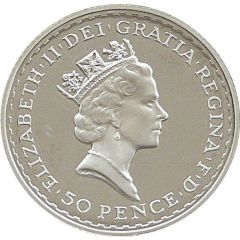 50 Pence - Elizabeth II 3rd portrait, 1/4 oz Fine Silver