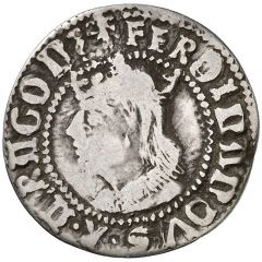 1 Real - Ferdinandus II blackletter, angles in reverse