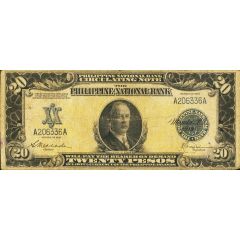 20 Pesos William Jones, Blue seal, Yellow rays