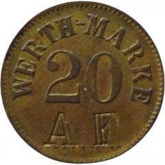 20 Pfennig Werth-Marke, Countermarked `AF`