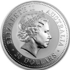 30 Dollars - Elizabeth II 4th Portrait - Year of the Rabbit - Silver Bullion Coin