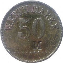 50 Pfennig Werth-Marke, Countermarked `M`