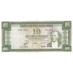 10 Lira Red reverse