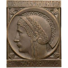 Advertising plaquette and signet of Carl Poellath mint in Schrobenhausen