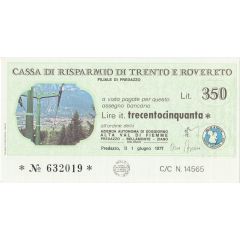 350 Lire - Cassa di Risparmio di Trento e Rovereto