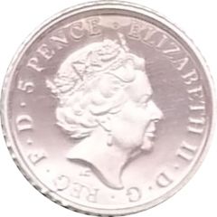 5 Pence - Elizabeth II 5th portrait, 1/40 oz Fine Silver