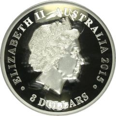 8 Dollars - Elizabeth II 4th Portrait - Kookaburra - Silver Bullion - High Relief