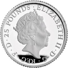 25 Pounds - Elizabeth II 5th portrait, 1/4 oz Fine Platinum