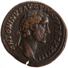 Sestertius - Antoninus Pius PIETATI AVG COS IIII S C, Pietas