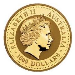 1000 Dollars - Elizabeth II 4th portrait - Year of the Pig - Gold Bullion Coin