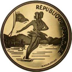 500 francs or Albertville, patinage artistique-lac du Bourget