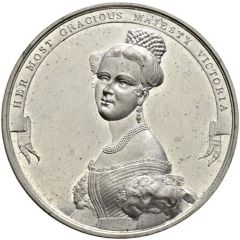 Medal - Victoria Visit to London, J. Ottley, white metal, 51mm