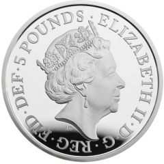 5 Pounds - Elizabeth II Sapphire Jubilee, Silver Piedfort