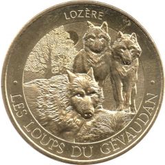 Jeton touristique - Monnaie de Paris - Les Loups du Gévaudan - Lozère - Trois Loups