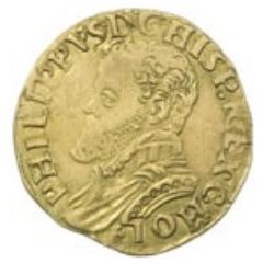 1/2 Gold Real - Philip II First type
