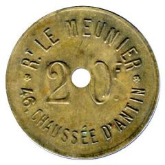 20 Francs Restaurant le Meunier - Paris [75]