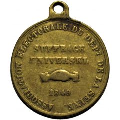 Médaillette - Association électorale du Dépt. de la Seine - Suffrage Universelle