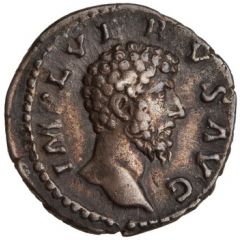 Denarius - Lucius Verus PROV DEOR TR P III COS II, Providentia