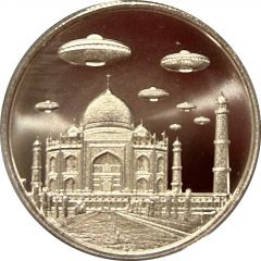 1 Ounce Silver - Intaglio Mint UFOs over the Taj Mahal