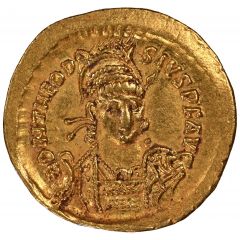 Solidus - Theodosius II VIRT EX ERC ROM, Constantinopolis