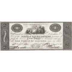 2 Dollars - Bank of Upper Canada Kingston