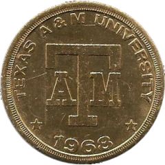 Medallion - Texas AandM 1968 Football Schedule