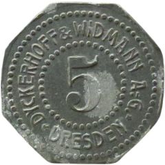 5 Pfennigs - Dresden Dyckerhoff & Widdman A.G.