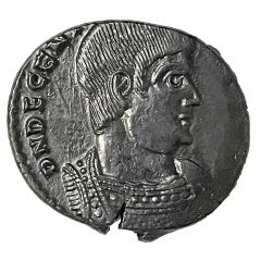 Follis - Decentius as Caesar SALVS, Lugdunum
