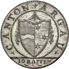 1 Batzen / 10 Rappen pointed shield