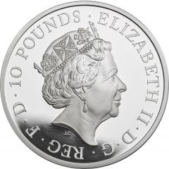 10 Pounds - Elizabeth II 5th portrait, 5 oz Fine Silver