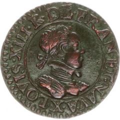 Double Tournois - Louis XIII Amiens mint, 2nd type