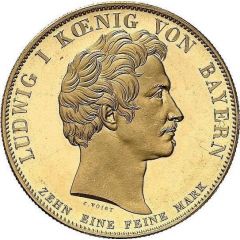 1 Conventionsthaler - Louis I Geschichtstaler, Prince Otto - Pattern