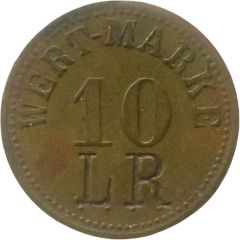 10 Pfennig Wert-Marke, Countermarked `LR`
