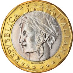 1000 Lire European Union, Reunited Germany Map
