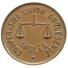 5 Pesetas - Union Anglesense brass