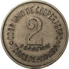 2 Pesetas - Cooperativa Unió de Cooperadors