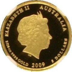 5 Dollars - Elizabeth II 4th Portrait - Australian Kookaburra - Gold Set