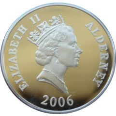 5 Pounds - Elizabeth II Preparing the Locomotive, Silver Proof Gold plated