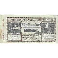 500 000 000 Mark Rheinische Stahlwerke
