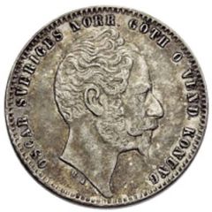 1 Riksdaler Riksmynt - Oscar I long goatee