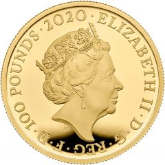 100 Pounds - Elizabeth II David Bowie, Gold Proof