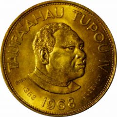 2 Pa`anga - Taufa`ahau Tupou IV Countermarked OIL SEARCH
