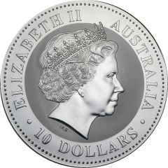 10 Dollars - Elizabeth II 4th Portrait - Australian Kookaburra - Silver Bullion Coin