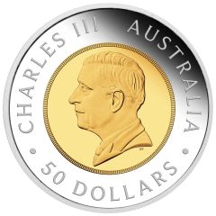 50 Dollars - Charles III 1st Portrait - Australian Wedge-tailed Eagle - Bi-Metal Proof