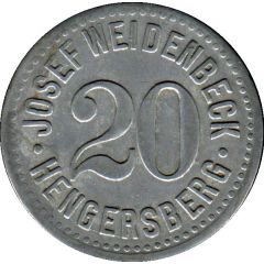 20 Pfennig - Hengersberg Josef Weidenbeck